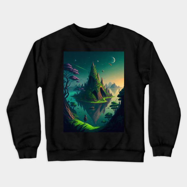 Fantasy Rainbow World Crewneck Sweatshirt by Fanbros_art